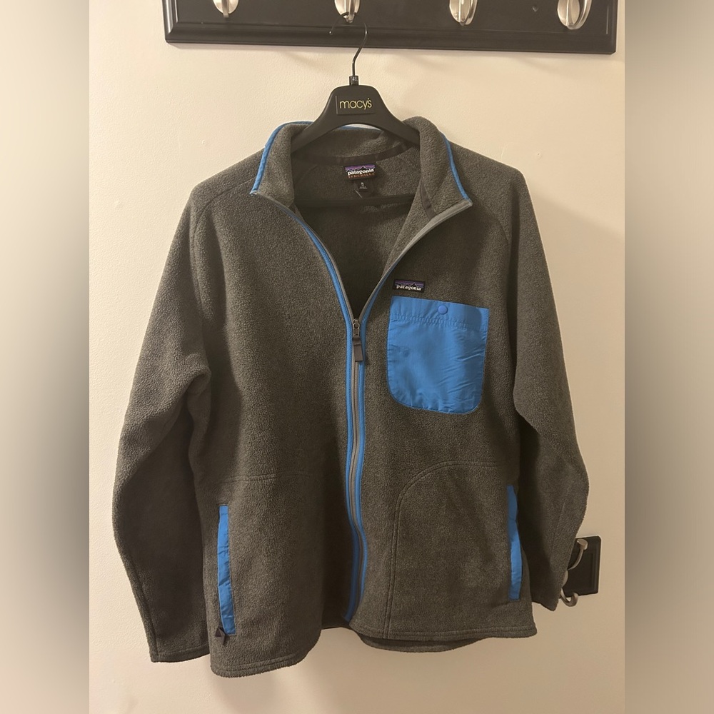Patagonia Men’s XL Full Zip Fleece Jacket | Karstens Nickel Active Grey and Blue